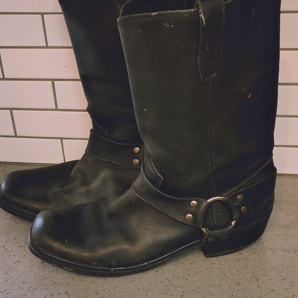 Black Leather Riding Boots